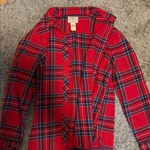 American Eagle Outfitters Red and Blue Plaid Kids Shirt